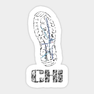 Chicago Runner Route City Beats Shoe Print | Chicago 26.2 Sticker